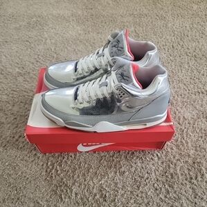 Nike Air Flight Squad QS Shoes 679260-002 Metallic Silver Men's Size 12